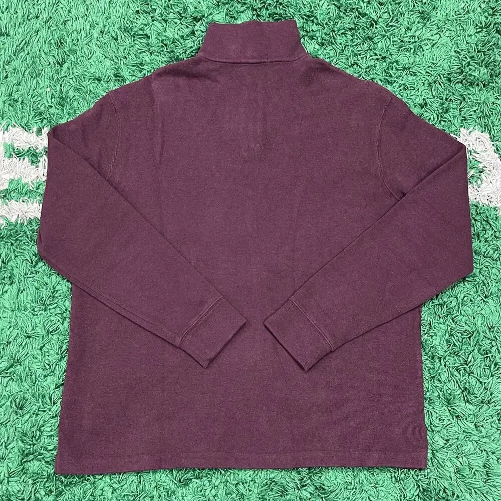 Polo Ralph Lauren Men's Sweater Red Maroon Pullover Quarter Zip Pony Large L B13